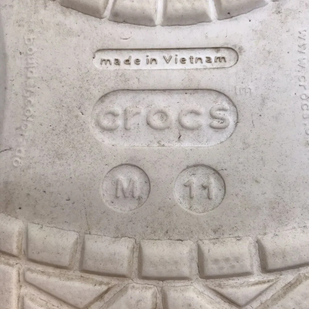 Crocs Platform Clogs White Men's 11 Nurse Medical Work Shoes No Vent Back Strap